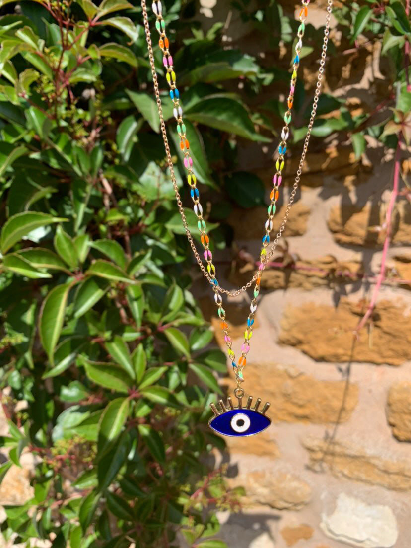 Evil Eye Double Chain Necklace
