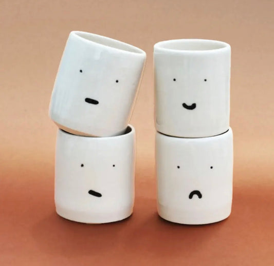Set Of Four Mixed Emotions Espresso Cups