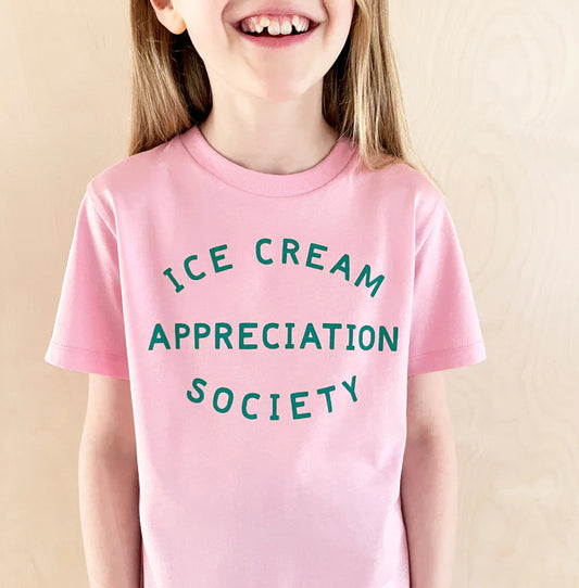 Ice Cream Appreciation Society Kids T-Shirt, Strawberry Colourway