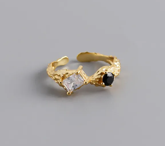 Dual Stone Gold Ring