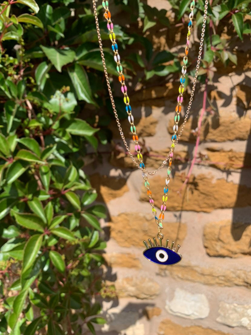 Evil Eye Double Chain Necklace