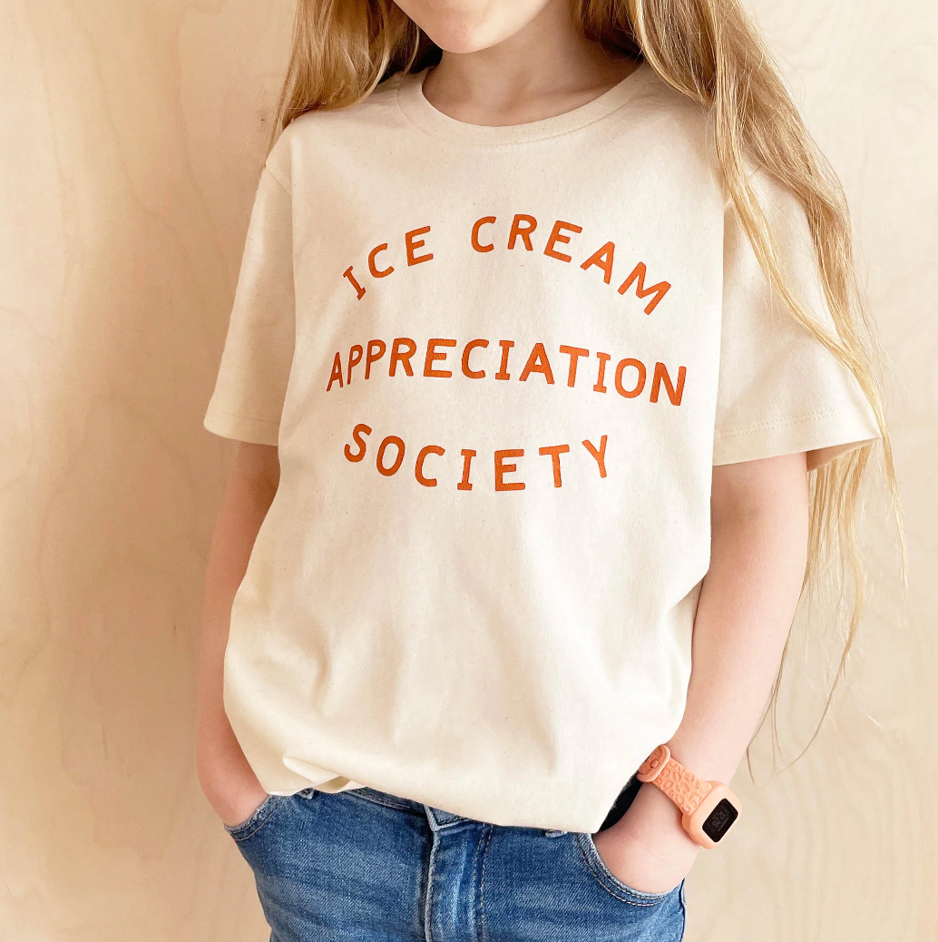 Ice Cream Appreciation Society Kids T-Shirt, Pecan Colourway