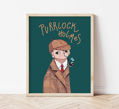 Iconic Cats - Sherlock Holmes cat print A4