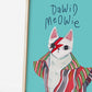 Iconic Cats - David Bowie Ziggy Stardust cat print A4