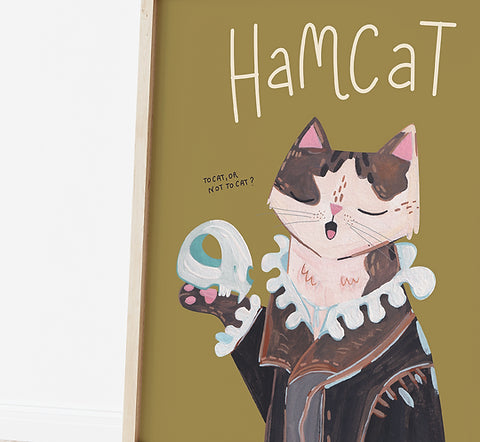 Iconic Cats - Hamlet cat print A4