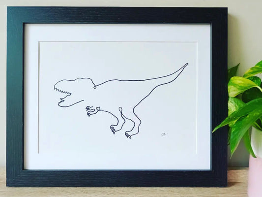 T-Rex  Line Drawing A4 Original