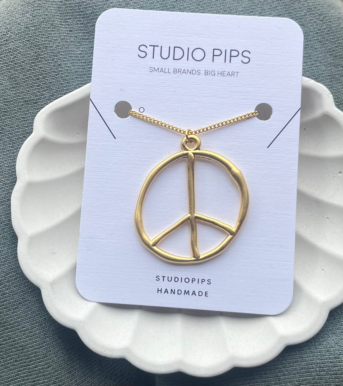 Peace Symbol Gold Plated Necklace