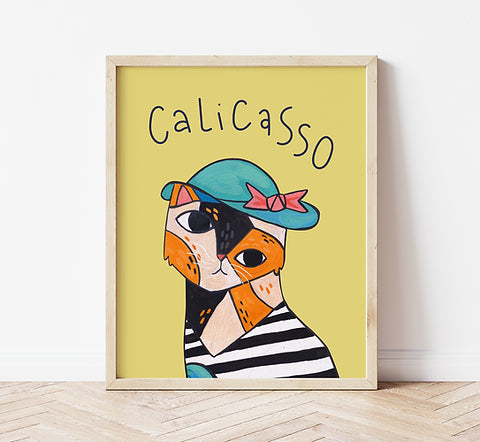 Iconic Cats - Calicasso cat print A4