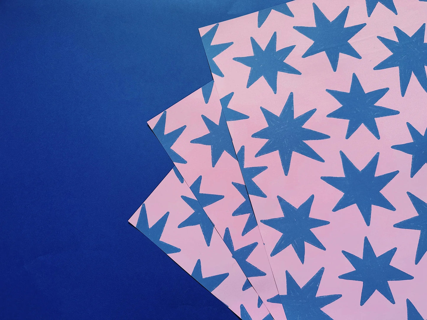 Pink and Blue Stars Gift Wrap
