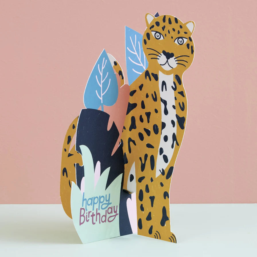 ‘Happy Birthday’ leopard 3D fold out card | Birthday Card