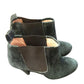 Ganni green velvet heeled boots