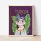 Iconic Cats - Frida Kahlo cat print A4