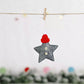 Christmas Fabric Hanging Star - Grey