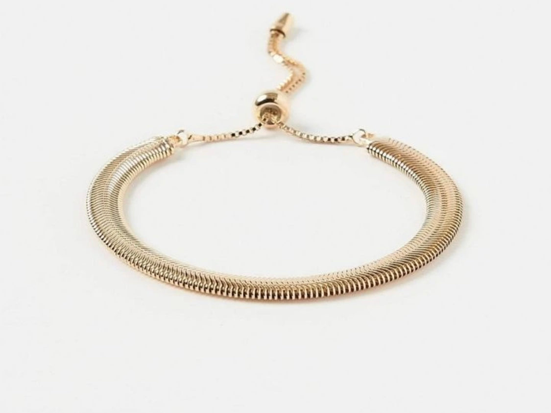 18K Gold Plated Adjustable Handcrafted Bangle Bracelet