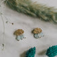 Gold Tone Cloud "Rain Shower" Aquamarine Mini Drop Earrings