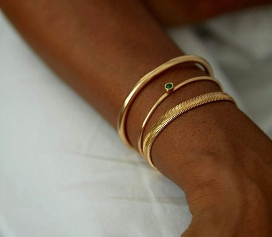 18K Gold Plated Adjustable Handcrafted Bangle Bracelet