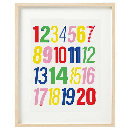 Multicoloured Numbers Print