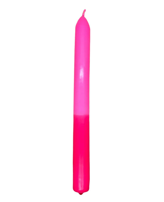 Dipdye Stick Candle 24cm Neon Red And Pink