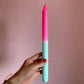 Dipdye Stick Candle 29cm Mint And Pink