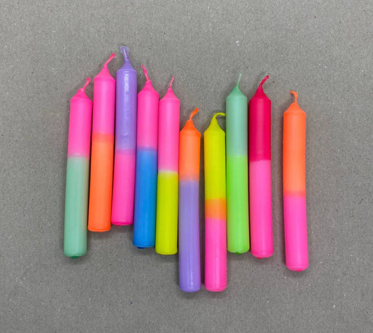 Dipdye Neon Birthday Candles Set of 10