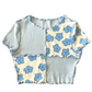 Blue and white Floral cropped T-shirt Age 10/11