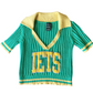 iets Frans Crop Knit Polo Top Women's S Green/Yellow Collared XS