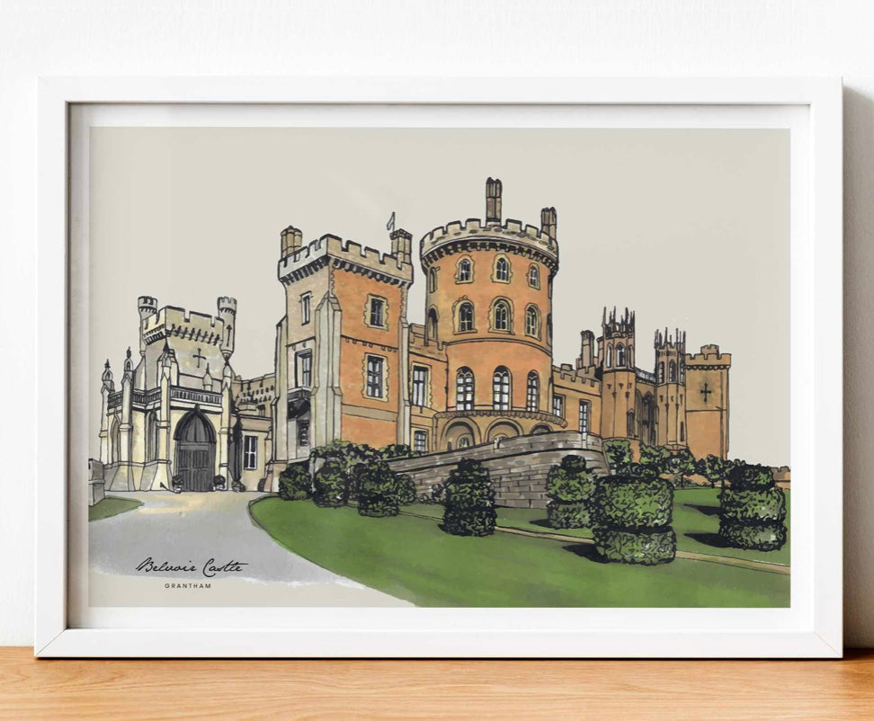Belvoir Castle Hand Drawn Art Print A3