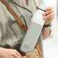 Reusable Stainless Steel Metal Water Bottle White and Grey 650ml